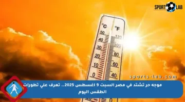 موجة حر تشتد في مصر السبت 9 أغسطس 2025.. تعرف على تطورات الطقس اليوم